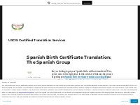 Spanish Birth Certificate Translation: The Spanish Group   USCIS Certi