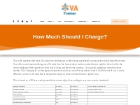 How much should I charge? - VA Trainer