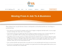 Moving from a job to a business - VA Trainer