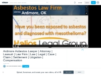 Ardmore asbestos legal question? Talk to a lawyer right now! 1-888-636