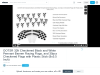 OOTSR 32ft Checkered Black and White Pennant Banner Racing Flags, and 