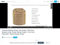 Twisted Manila Rope Jute Rope 100 Feet Natural Jute Twine Hemp Rope 1-