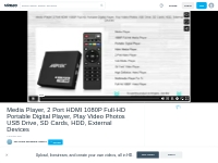 Media Player, 2 Port HDMI 1080P Full-HD Portable Digital Player, Play 