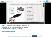 Video Capture Card Transfers Hi8 VHS to Digital DVD for Windows 10/Mac