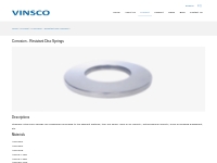Corrosion Resistant Disc Springs - Vinsco - SS301/SS316/17-7PH