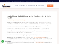 How to Choose the Right Company for Your Data Entry Service’s Needs? -