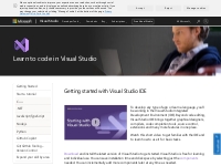  	Getting started with Visual Studio