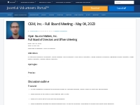 OSM, Inc. - Full Board Meeting - May 04, 2023 - Board of Directors