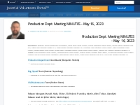 Production Dept. Meeting MINUTES - May 16, 2023 - Production