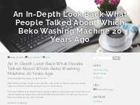 An In-Depth Look Back What People Talked About Which Beko Washing Mach