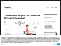 Can Bulk SMS Help In The Promotion Of Small Enterprises?   Web2SMS