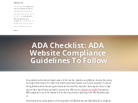 ADA Checklist: ADA Website Compliance Guidelines To Fol...