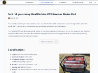 Predator 4375 Generator Brief Review Jason Wallace