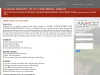 CHARACTERISTIC OF FLY ASH BRICK: ANECO
