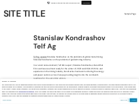 Stanislav Kondrashov Telf Ag   Site Title