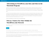 Advertising on WordPress.com Sites and Sites in the WordAds Program   
