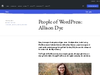People of WordPress: Allison Dye   WordPress News