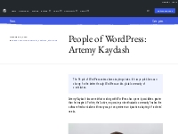 People of WordPress: Artemy Kaydash   WordPress News