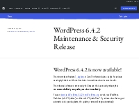 WordPress 6.4.2 Maintenance   Security Release   WordPress News