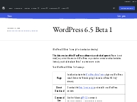 WordPress 6.5 Beta 1   WordPress News
