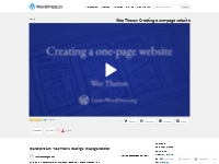 Wes Theron: Creating a one-page website   WordPress.tv