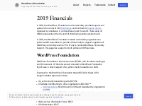 2019 Financials   WordPress Foundation