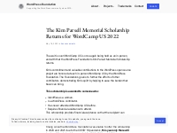 The Kim Parsell Memorial Scholarship Returns for WordCamp US 2022   Wo