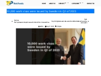 10,000 work visas were issued by Sweden in Q1 of 2023 -