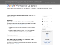  Google Workspace Updates: April 2022