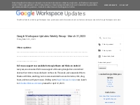  Google Workspace Updates: March 2023