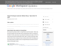  Google Workspace Updates: September 2023