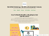 How To Make My WordPress Blog Popular And Look Attractive?   World Web
