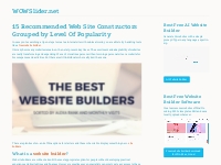 15 Recommended Web Site Constructors Grouped by Level Of Popularity