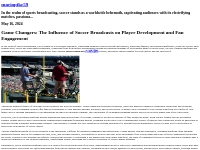 Game Changers: The Influence of Soccer Broadcasts on Player Developmen