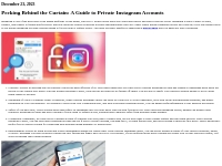 Peeking Behind the Curtain: A Guide to Private Instagram Accounts   pi