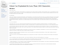 Ghost Car Explained In Less Than 140 Characters