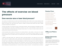 The effects of exercise on blood pressure - 101BestProducts.com