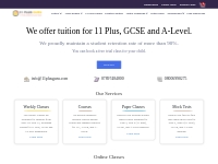 11 PLUS, GCSE and A-Level Tuitions