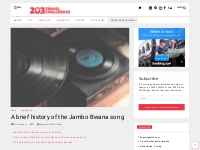 A brief history of the Jambo Bwana song - 203Challenges