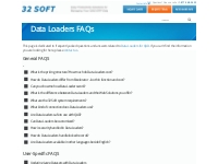                                32Soft -   Data Loaders FAQs
