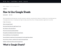 How to Use Google Sheets: Complete Guide