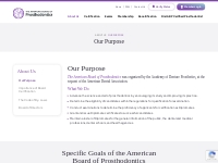 Our Purpose | American Board of Prosthodontics