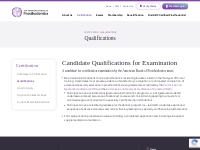 Exam Qualifications | American Board of Prosthodontics