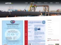 Certificate - abter steel pipe manufacturer, natural gas casing and tu