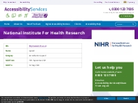National Institute For Health Research | Shaw Trust Accessibility Serv