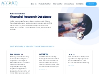   	          Products intended for Financial Research Database - Accor