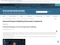 National Human Trafficking Prevention Framework | The Administration f