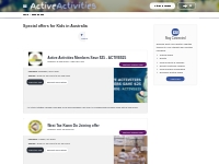 Special offers for Kids in Australia - ActiveActivities