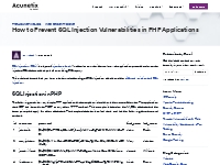 Prevent SQL injection vulnerabilities in PHP applications and fix them