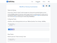 Thanks for Sharing - WordPress Sharing - AddToAny